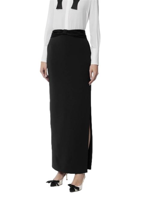 Crepe skirt with satin bow ELISABETTA FRANCHI | skirts | GO10151E2110